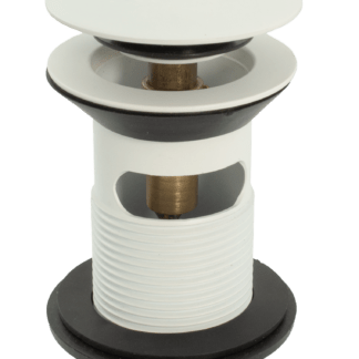 205500 Flat Mushroom Clicker Plug Slotted Basin Waste 1 1_4 - Matt White