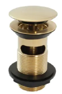 PEERLESS Basin Waste Mushroom Clicker Plug - Slotted 1.1/4″ Brushed Brass BB